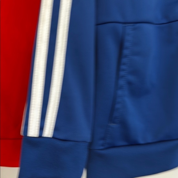 Set of two Adidas Kids Red and Blue Track zip up Jackets - Picture 5 of 9